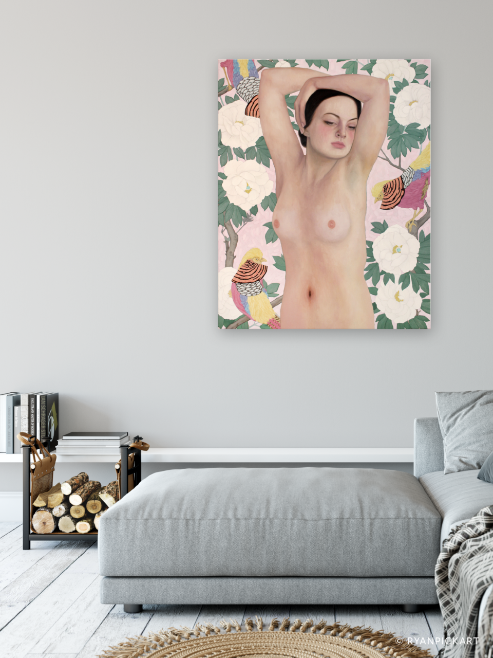 artwork painting in scene by Ryan Pickart titled "Bathsheba"