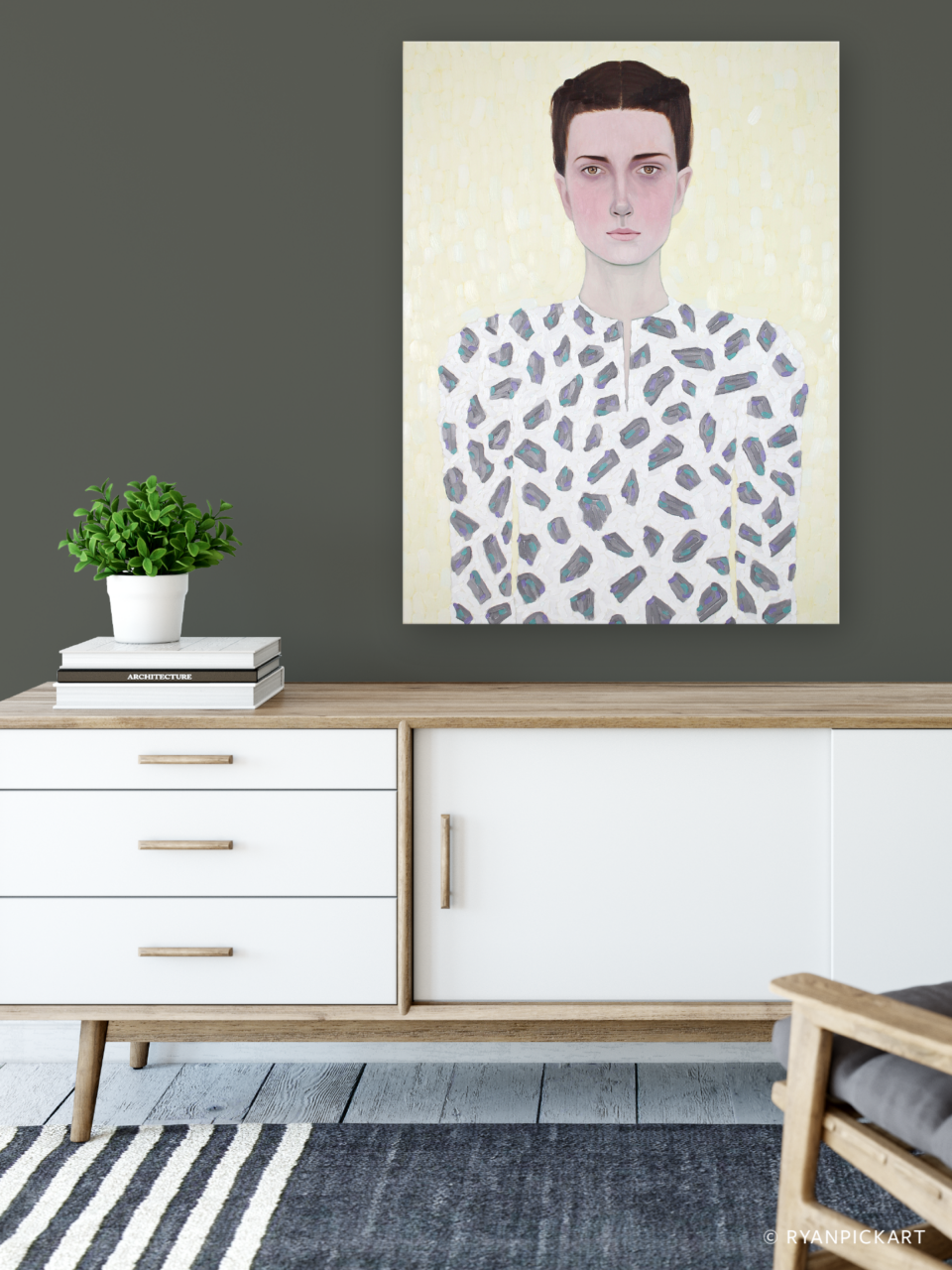 artwork painting in scene by Ryan Pickart titled "Dania"