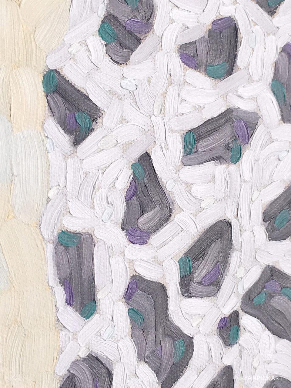 detail of artwork painting by Ryan Pickart titled "Dania"