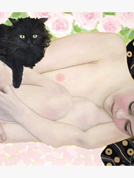 Symbolic figurative oil painting by Ryan Pickart featuring Lucian with Galanthis in a contemporary expressive composition
