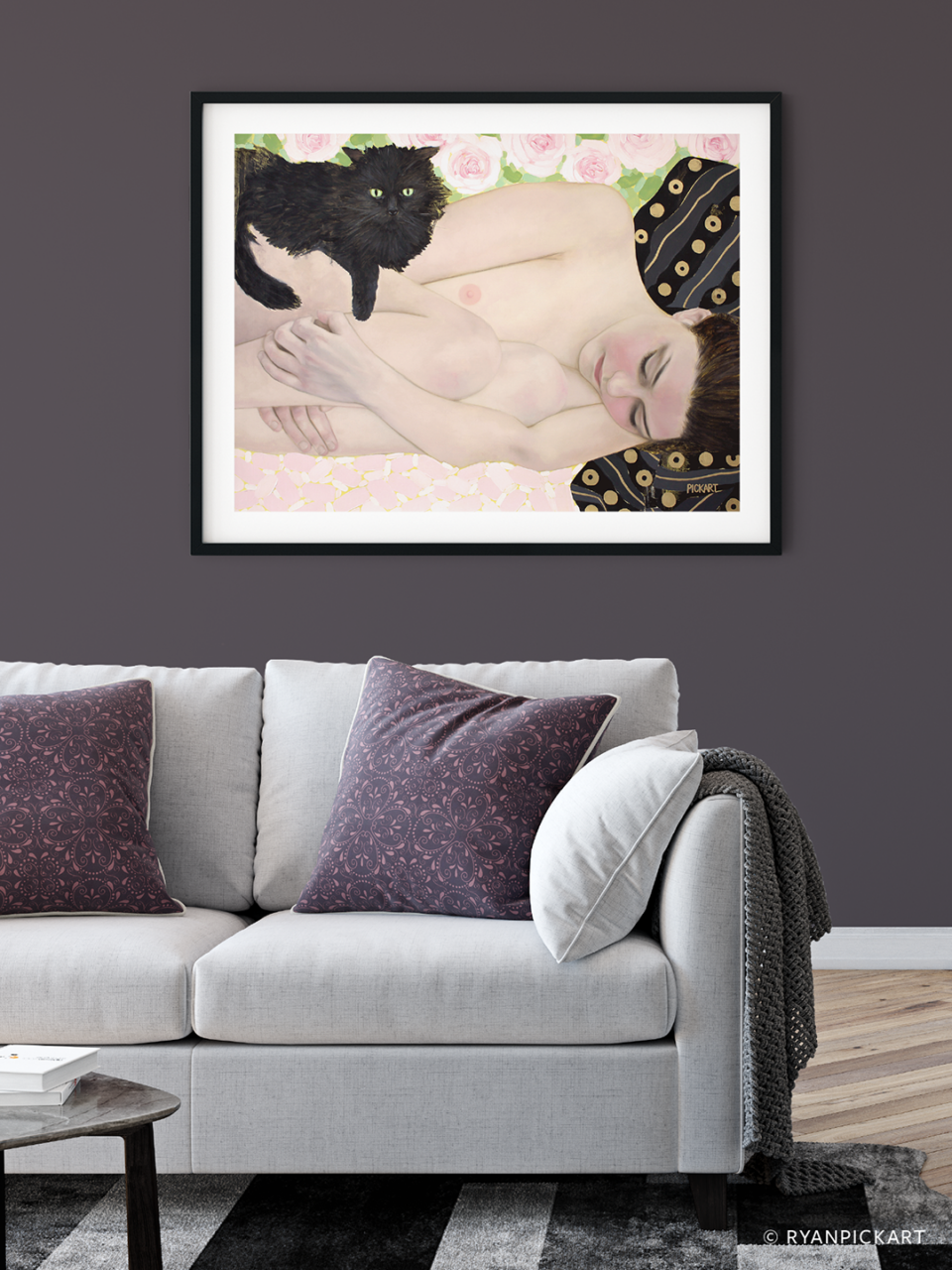 artwork painting in scene by Ryan Pickart titled "Lucian with Galanthis"