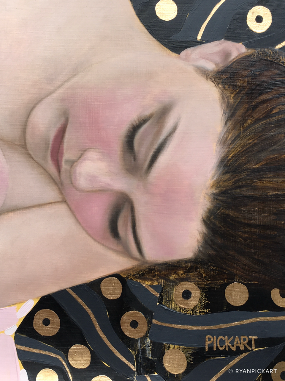 detail of artwork painting by Ryan Pickart titled "Lucian with Galanthis"