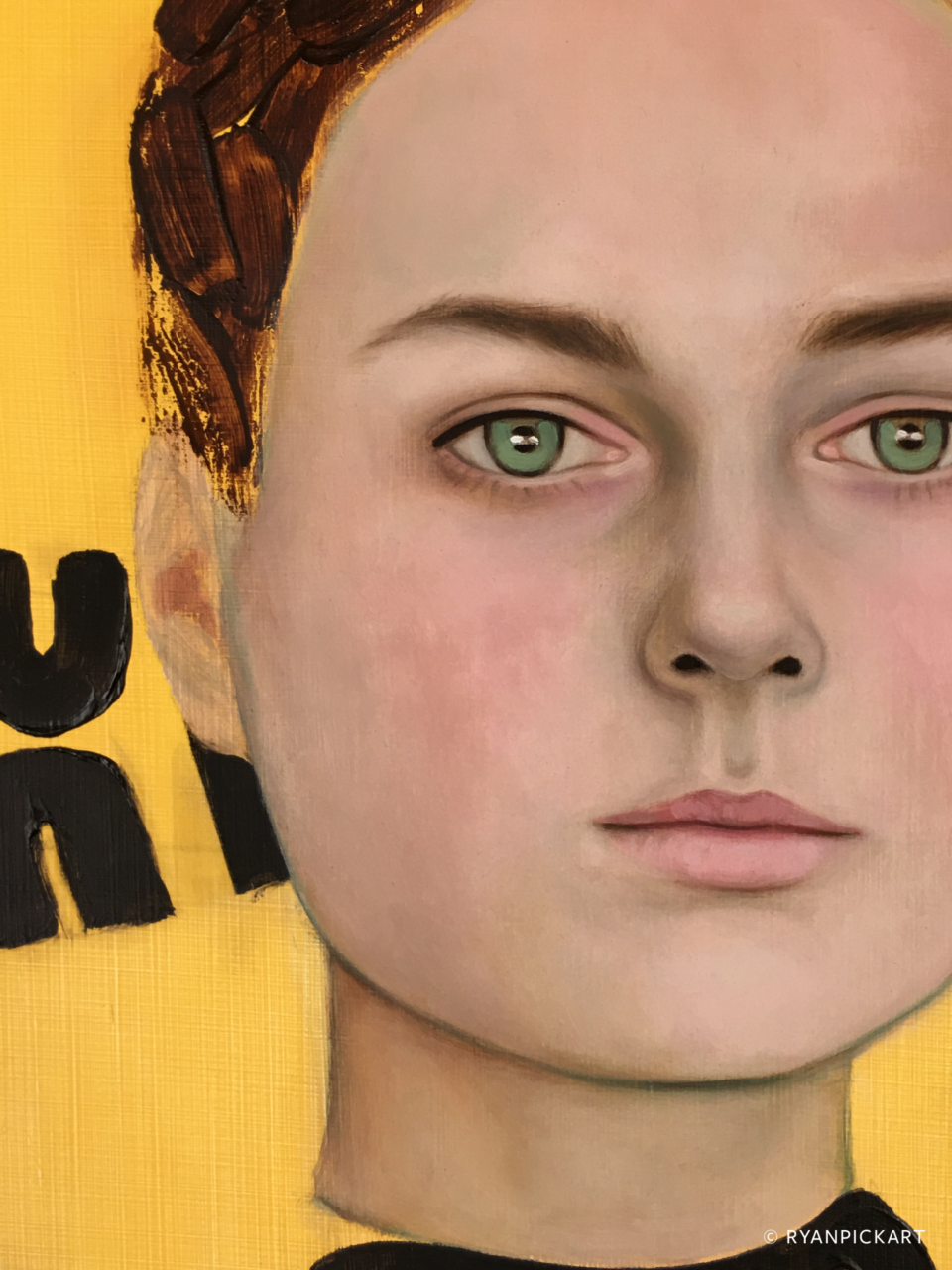 detail of artwork painting by Ryan Pickart titled "Siren 1"