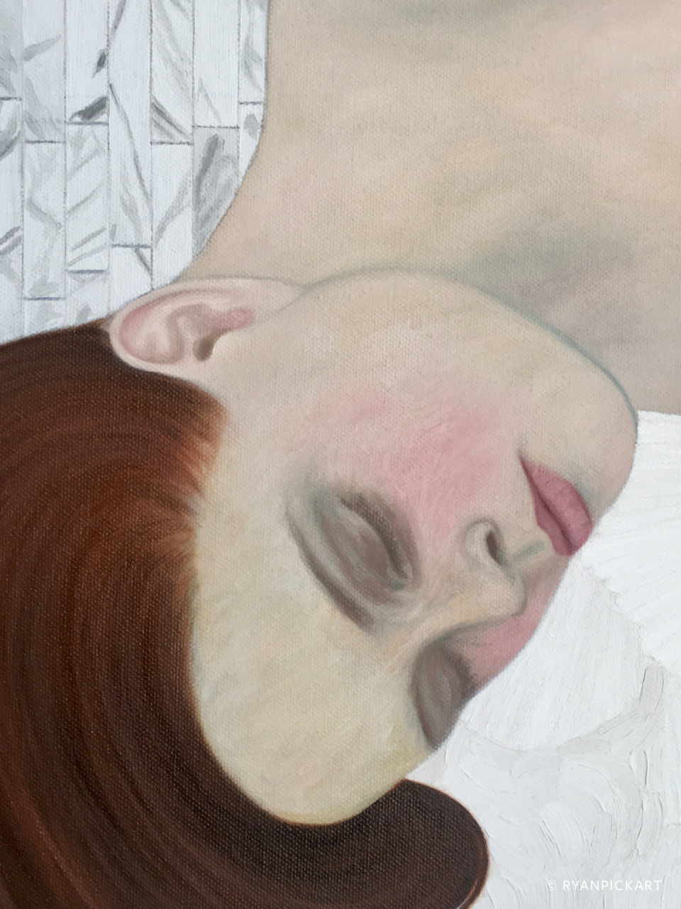 detail of artwork painting by Ryan Pickart titled "Slumber Etude No. 1"