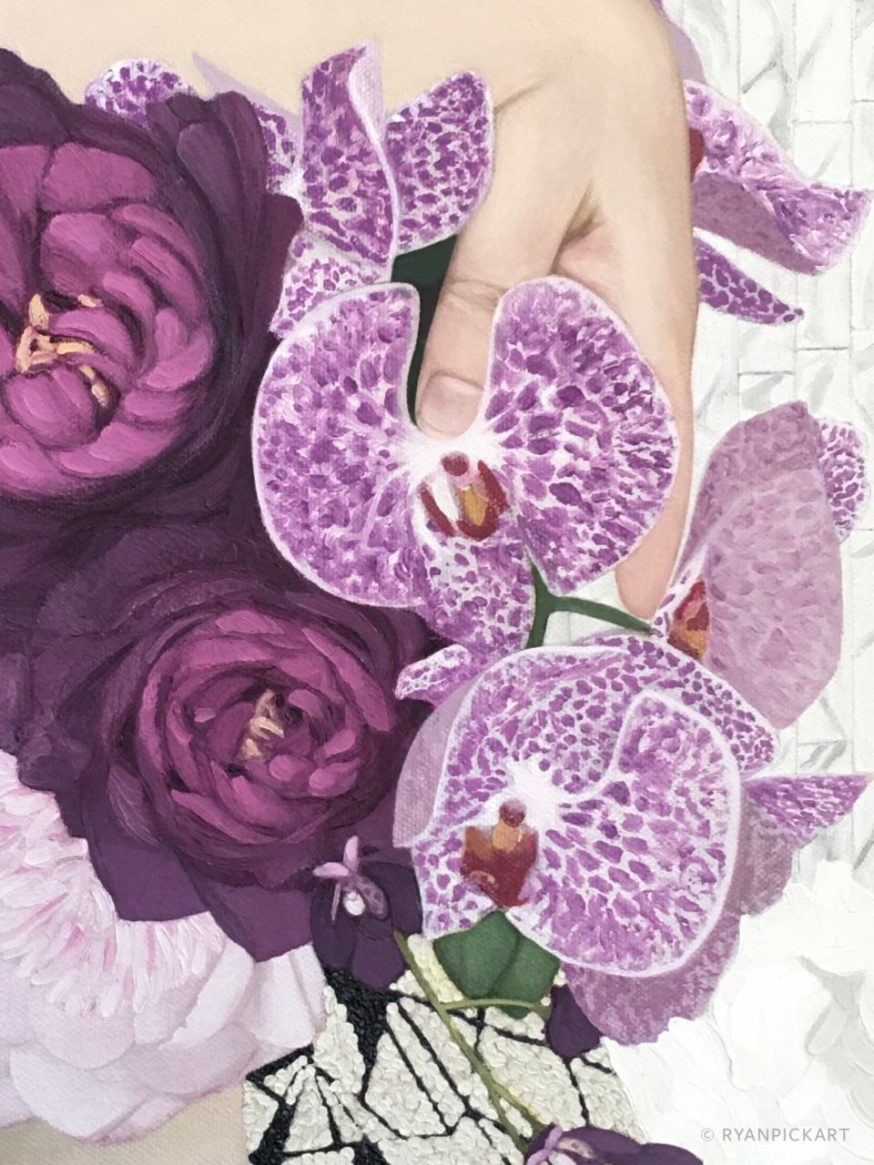 detail of artwork painting by Ryan Pickart titled "Slumber Etude No. 1"