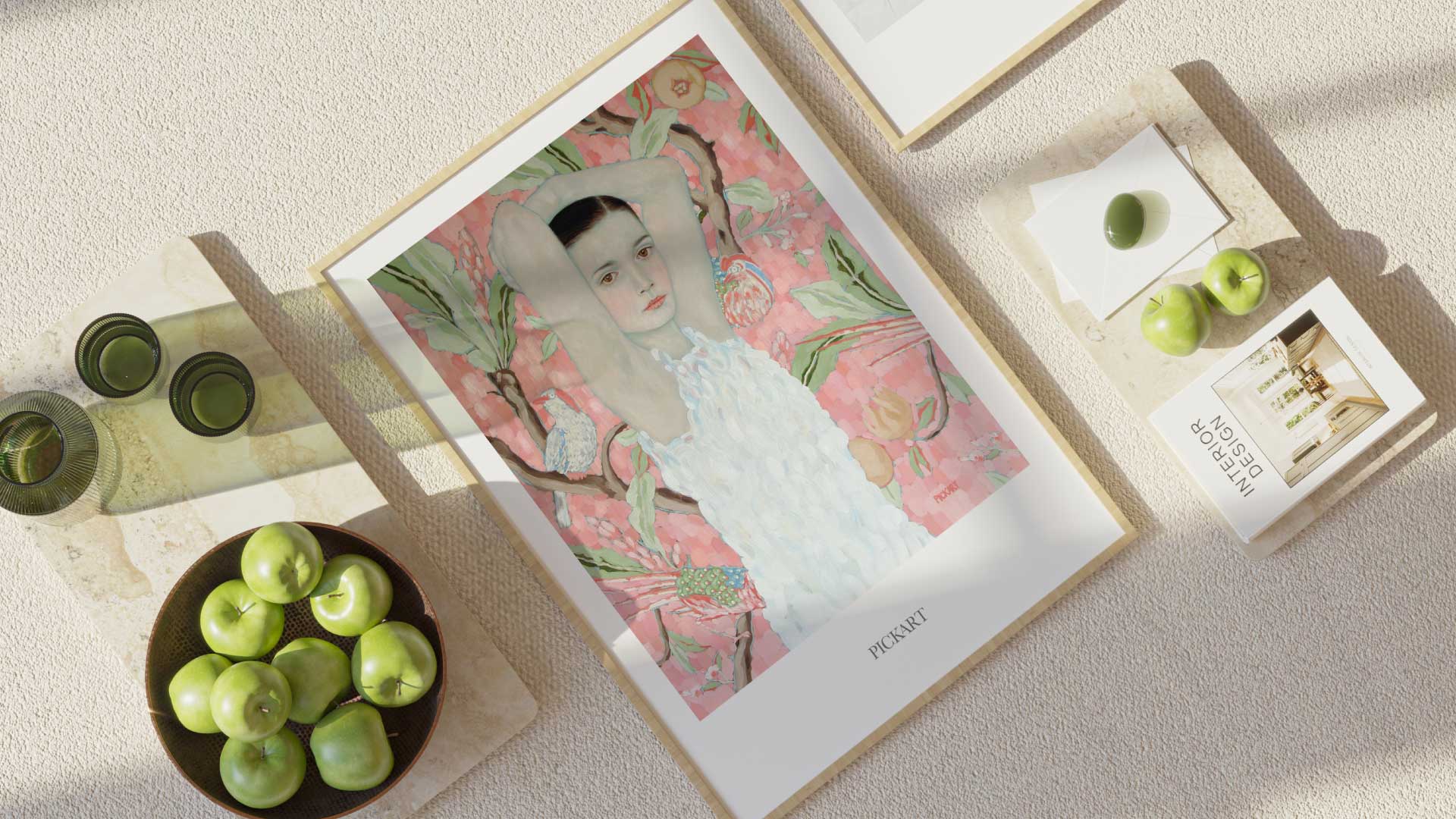 Ryan Pickart Art Shop mockup scene showcasing painting, Odette