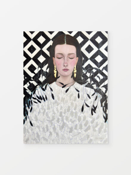 Full view of Quiet Opulence, an expressive figurative oil painting by Ryan Pickart