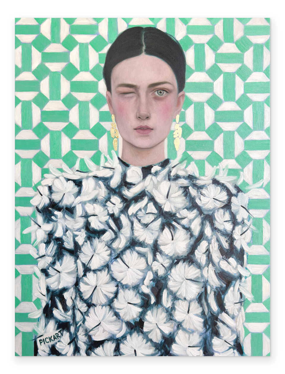 "Knowing Glance" — Original oil painting by artist, Ryan Pickart.