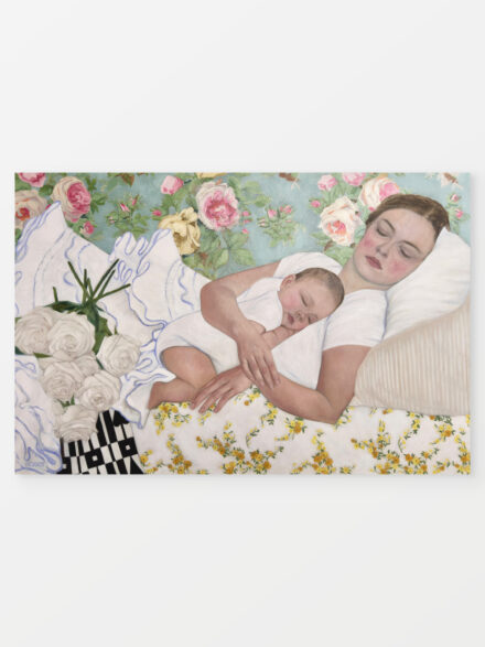 Full view of Mother and Child 1, an expressive figurative oil painting by Ryan Pickart